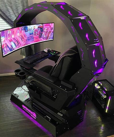 gaming chair with desk attached